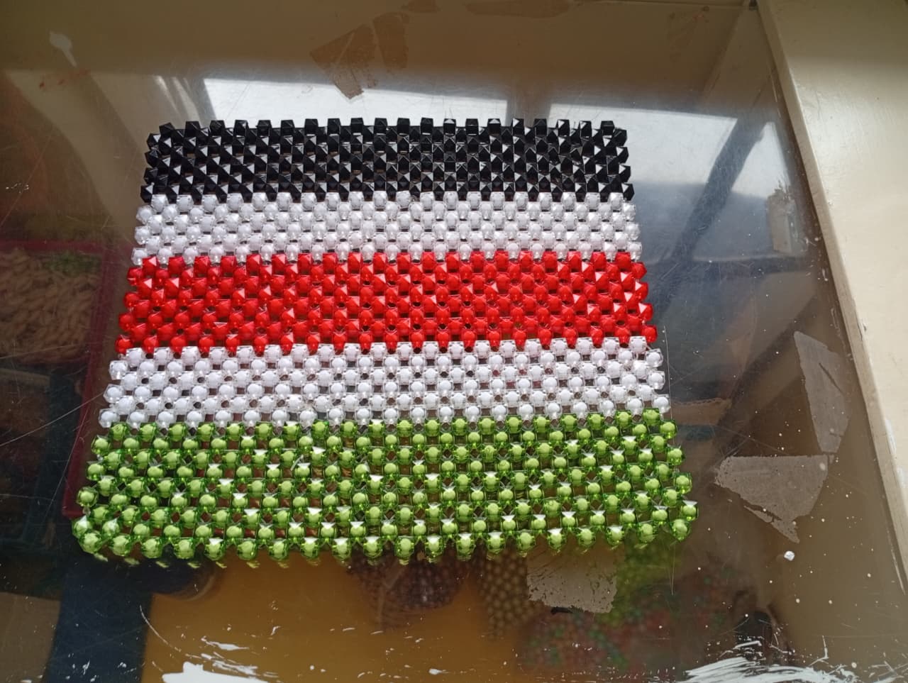 Handwoven table mats by students